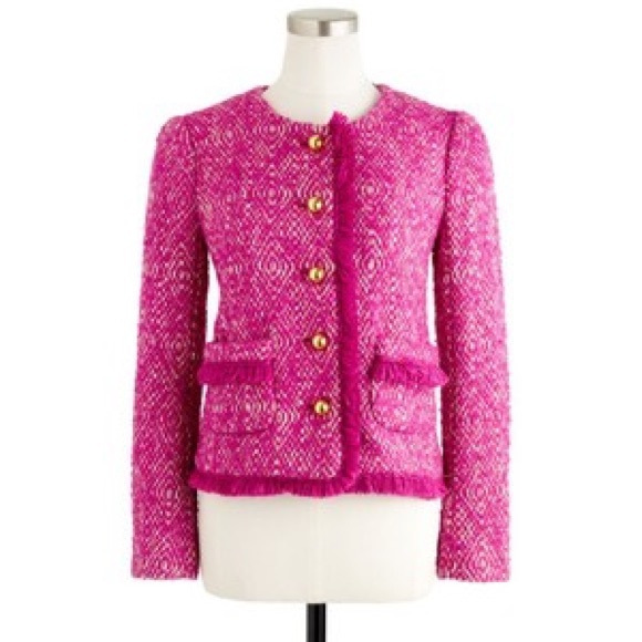 J. Crew Jackets & Blazers - Hot Pink J.Crew Lady Jacket in Corkscrew Tweed